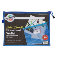 Premto A4+ Extra Durable Mesh Wallet - Printer Blue - Office Organiser