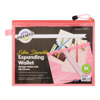 Premto Pastel B5 Extra Durable Expanding Mesh Wallet - Pink Sherbet, Premium Organiser