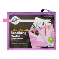 Premto Pastel B5 Extra Durable Expanding Mesh Wallet - Wild Orchid, Durable for Office Use