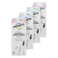 Premto Pastel 9-Piece Maths Set - Assorted Colours - Complete School Kit