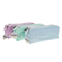 Premto Pastel 2 Pocket Pencil Case - Assorted Colours - Convenient Storage