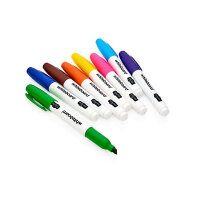 Proscribe Pack of  8 Whiteboard Markers - Chisel Tip - Ideal for Classroom & Office Presentations