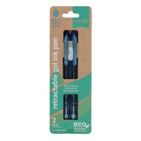 Concept Green Pack of  2 0.7mm Retractable Gel Ink Pen 2 Assorted Smooth Writing Experience