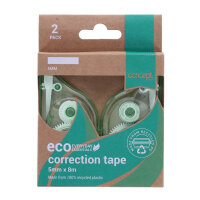 Concept Green Pack of  2 Correction Tape 5mmx8m Quick and Easy Fix