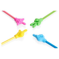 Emotionery Card 4 Cool Hands Novelty Erasers 2 Assorted Fun Erasers for School and Office Use
