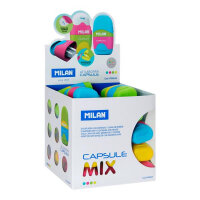 Milan Capsule Single Hole Sharpener & Eraser - 4 Assorted  - Efficient Sharpener and Eraser for Kids