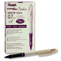 Pentel Energel Tradio 0.7mm White Pen Violet Ink Smooth Writing Experience