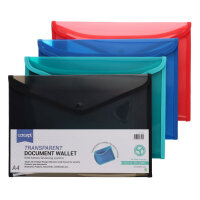 Concept A4 Button Document Wallet 4 Assorted Safe Storage for Documents