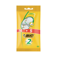 Bic 2 Disposable Razor 10+5 (Pack of 15) 905089