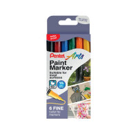 Pentel Paint Marker Fine Bullet Tip Assorted (Pack of 6) YMSP10&#47;6-M