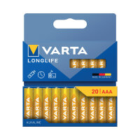 Varta Longlife AAA Alkaline Battery 1.5V (Pack of 20) 4103101720