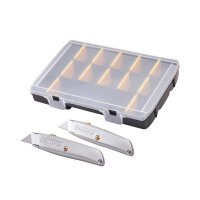 99E Trimming Knife Twin Pack with 50 Spare Blades in Organiser