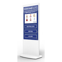 Allsee Technologies L55HD9-TW Signage Display Totem design 139.7 cm (55") LCD Wi-Fi 450 cd/m² Full HD White Touchscreen Built-in processor Android 7.1 24/7