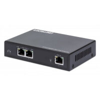 Intellinet 2-Port Gigabit Ultra PoE Extender, Adds up to 100 m (328 ft.) to PoE Range, PoE Power Budget 60 W, Two PSE Ports with 30 W Output Each, IEEE 802.3bt/at/af Compliant, Metal Housing