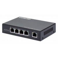 Intellinet 4-Port Gigabit Ultra PoE Extender, Adds up to 100 m (328 ft.) to PoE Range, 90 W PoE Power Budget, Four PSE Ports with up to 30 W Output, IEEE 802.3bt/at/af Compliant, Metal Housing