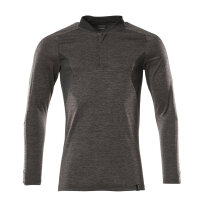Mascot Polo Shirt, Long-Sleeved 18081-810 Accelerate Premium, Moisture Wicking Coolmax,Dark Anthracite-Flecked/Black,M(1 pcs.)