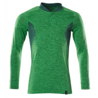 Mascot Polo Shirt, Long-Sleeved 18081-810 Accelerate Premium, Moisture Wicking Coolmax,Grass Green-Flecked/Green,M(1 pcs.)