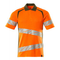MASCOT Polo shirt 19083-771 ACCELERATE SAFE Premium, Modern fit, two-toned  hi-vis orange/moss green XL(1 pcs.)