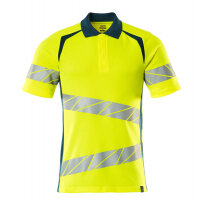 MASCOT Polo shirt 19083-771 ACCELERATE SAFE Premium, Modern fit, two-toned  hi-vis yellow/dark petroleum XL(1 pcs.)