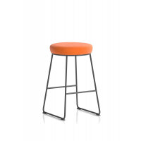 Turin Stool Black Frame Burnt Orange Seat Pad