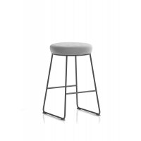 Turin Stool Black Frame Grey Seat Pad
