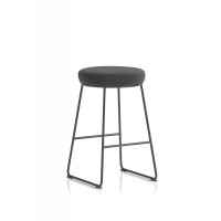 Turin Stool Black Frame Black Seat Pad