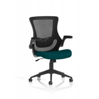 Orbit Black Mesh Back Chair Bespoke Colour Seat Maringa Teal