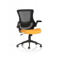 Orbit Black Mesh Back Chair Bespoke Colour Seat Senna Yellow