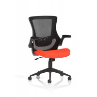 Orbit Black Mesh Back Chair Bespoke Colour Seat Tabasco Orange