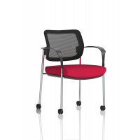 Brunswick Deluxe With Arms Chrome Frame With Castors Mesh Back Bespoke Colour Seat Bergamot Cherry