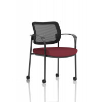 Brunswick Deluxe With Arms Black Frame With Castors Mesh Back Bespoke Colour Seat Ginseng Chilli