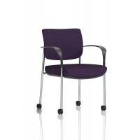 Brunswick Deluxe With Arms Chrome Frame With Castors Bespoke Colour Back And Seat Tansy Purple