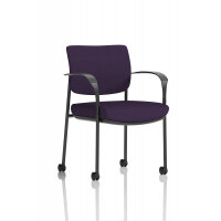 Brunswick Deluxe With Arms Black Frame With Castors Bespoke Colour Back And Seat Tansy Purple