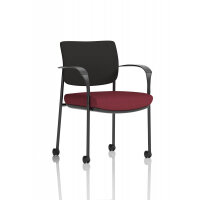 Brunswick Deluxe With Arms Black Frame With Castors Black Fabric Back Bespoke Colour Seat Ginseng Chilli