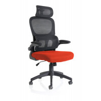 Iris Task Operator Black Mesh Back Bespoke Colour Seat Tabasco Orange