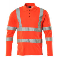 Mascot Polo Shirt, Long-Sleeved 18283-995 Safe Classic Premium, Modern Fit  Hi-Vis Red M