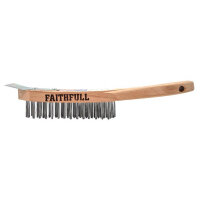 Heavy-Duty Scratch Brush with Scraper - 4 Row
