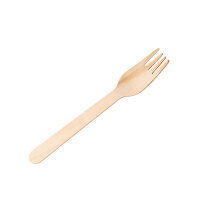 Economy Disposable Birch Wood Fork 16cm (Pack of 100) F90221-0