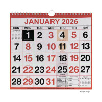 Wirebound Month to View Calendar 249x231mm 2026 KFYC2226