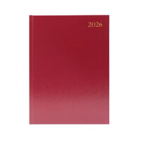 5 Star Desk Diary Day Per Page Appointment A5 Burgundy 2026 KFA51ABG26