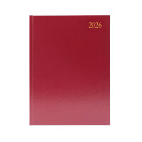 5 Star Desk Diary Week To View A4 Burgundy 2026 KFA43BG26