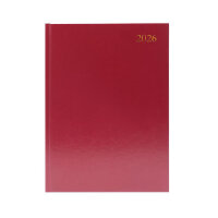 5 Star Desk Diary 2 Day Per Page A4 Burgundy 2026 KFA42BG26