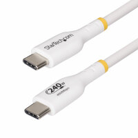 StarTech.com 1m White USB-C Charging Cable, USB-IF Certified USB C Cable, 240W PD EPR, USB 2.0 Type-C Laptop Charger Cord, USB-C Data Transfer Cable, TPE Jacket