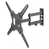 Manhattan Wall Mount for TV & Monitors (Full Motion), For screens 32" to 55", VESA compatability: all between 100x100mm and 400x400mm - check the dimensions of the four mounting holes on back of screen to ensure it fits, Max 30kg, Black, Bracket