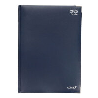 Concept 2026 A4 Diary Page A Day - Navy