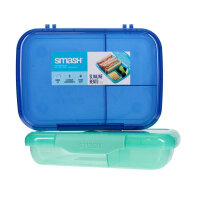 Smash 1.1L Slimline Bento Lunch Box - 2 Asst