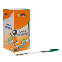Bic Box 50 Cristal Original Ballpoint Pens - Green