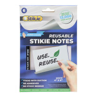 Stik-Ie Pkt.6 Reusable Stikie Notes 4 X 6 - White