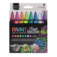 Icon Pkt.8 Acrylic Paint Pens Pastel