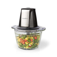 Nedis KAMC300CGY electric food chopper 1 L 500 W Black, Silver, Transparent